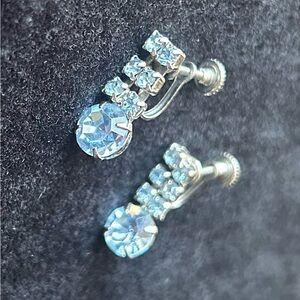 Vintage Silver and Crystal Earrings